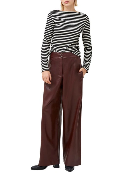Shop French Connection Crolenda Faux Leather Pants In 23-bitter Chocolate