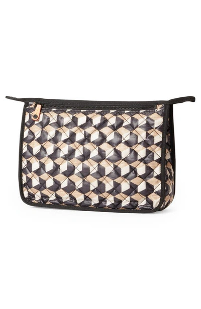 Shop Mz Wallace Metro Quilted Nylon Clutch In Multi Beige