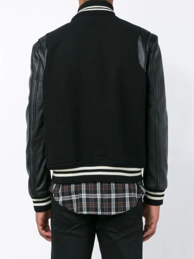 Saint Laurent Gabardine And Leather Teddy Jacket