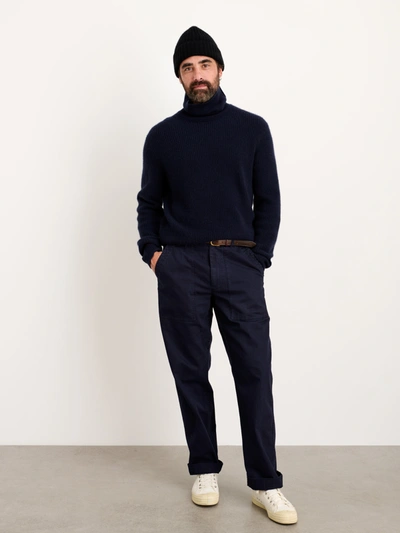 Alex Mill Field Pant In Herringbone In Navy