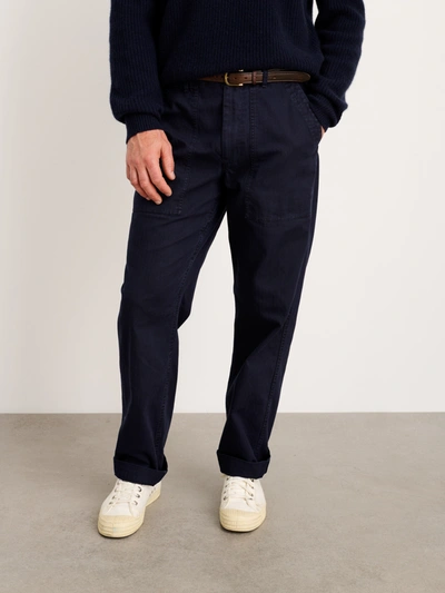 Alex Mill Field Pant In Herringbone In Navy
