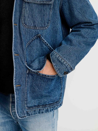 Alex Mill Frontier Jacket In Vintage Wash Denim In Weathered Indigo