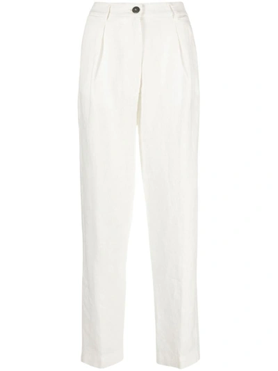 Shop Forte Forte Canvas High Waist Pants Clothing In 0245 White