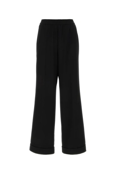 Shop Dolce & Gabbana Woman Black Stretch Wool Pajamas Pant
