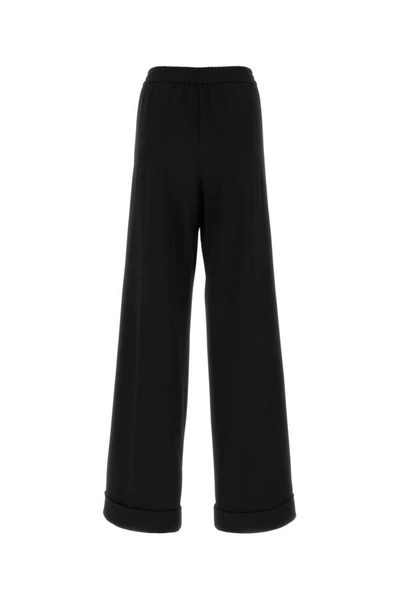 Shop Dolce & Gabbana Woman Black Stretch Wool Pajamas Pant