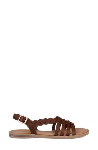 Shop Journee Solay Braided Strappy Sandal In Brown
