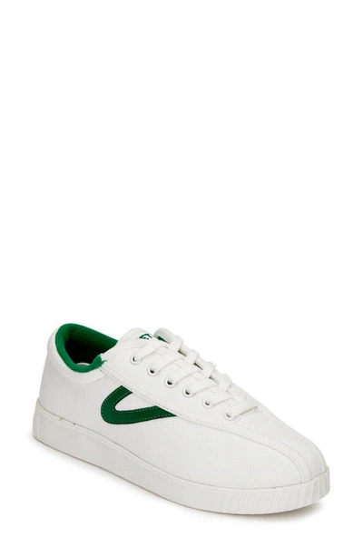 Shop Tretorn Nylite Classic Sneaker In White/ Green Pu