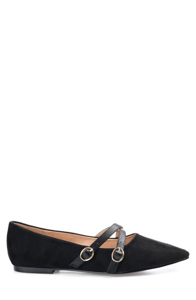 Journee Collection Womens Patricia Slip On Pointed Toe Ballet Flats In Black