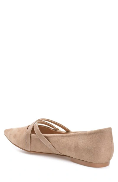 Shop Journee Collection Patricia Flat In Taupe