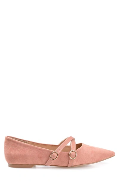 Journee Collection Womens Patricia Slip On Pointed Toe Ballet Flats In Blush
