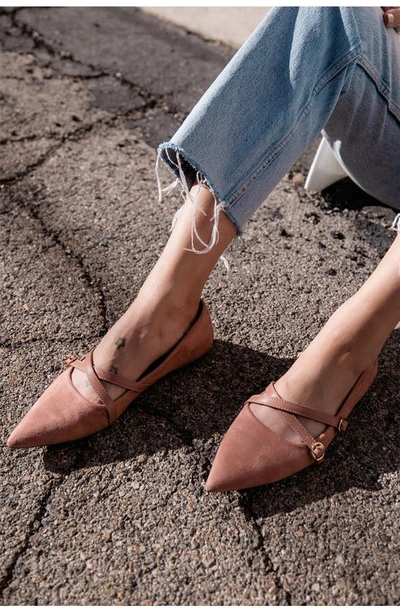 Journee Collection Womens Patricia Slip On Pointed Toe Ballet Flats In Blush