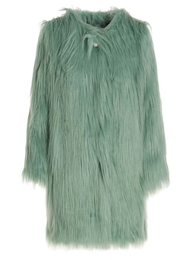 Shop Alabama Muse 'kate' Faux Fur Coat In Light Blue
