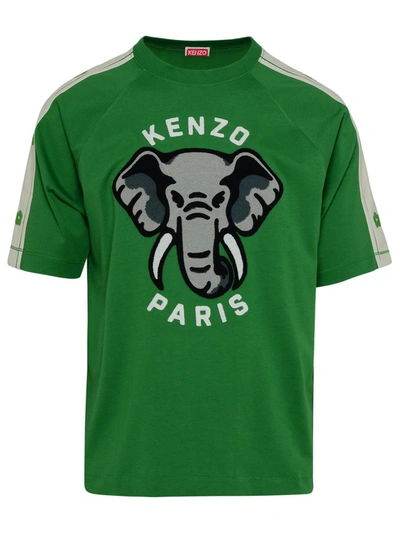 Shop Kenzo Green Cotton T-shirt