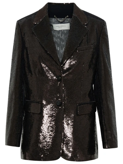 Shop Golden Goose Iron Gray Polyester Blazer Jacket In Brown