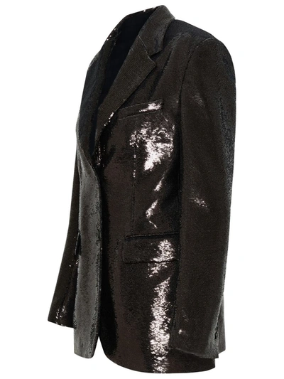 Shop Golden Goose Iron Gray Polyester Blazer Jacket In Brown