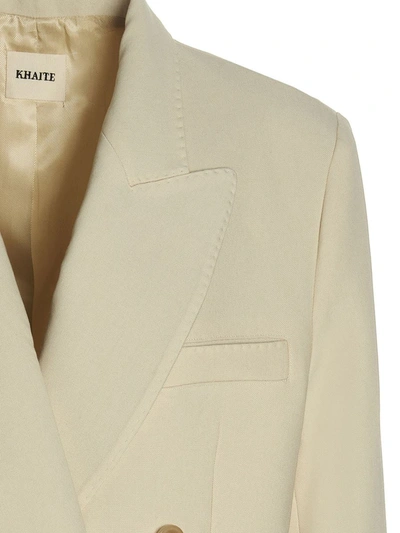 Shop Khaite 'balton' Blazer Jacket In Yellow