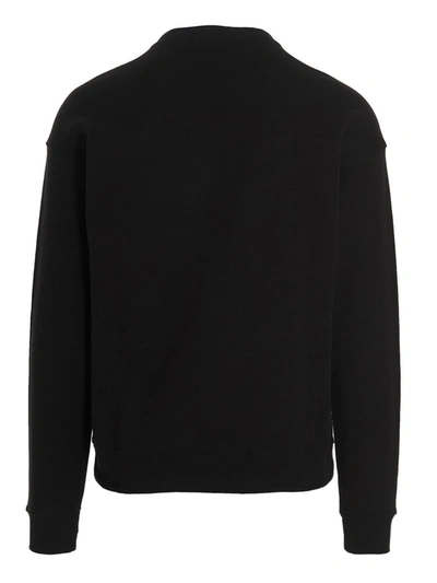 Shop Moschino 'label' Sweatshirt In White/black