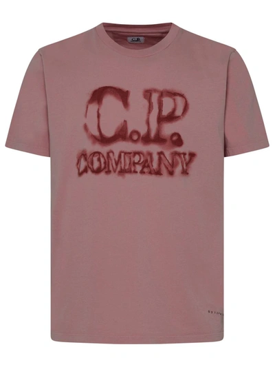 Shop C.p. Company Old Rose Cotton T-shirt In Nude