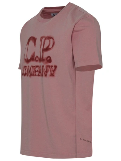 Shop C.p. Company Old Rose Cotton T-shirt In Nude