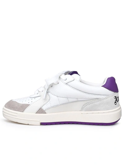 Shop Palm Angels Palm University White Leather Sneakers