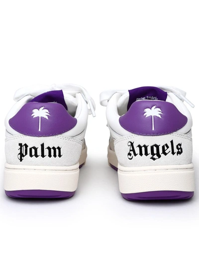 Shop Palm Angels Palm University White Leather Sneakers