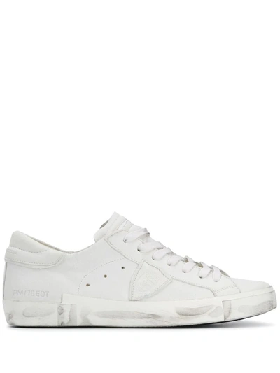 Shop Philippe Model Prsx Basic Sneakers - Blanc In White