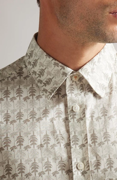 Ted Baker Temple Tree Print Button-up Shirt In Natural