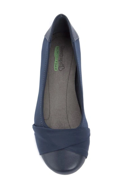 Baretraps Mitsy Womens Faux Leather Twist Front Ballet Flats In Navy