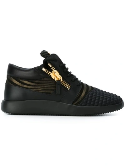 Giuseppe Zanotti Single G Lace Up Sneakers In Black