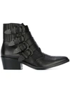 Toga Black Leather Black Buckle Boots - Limited Edition In Nero