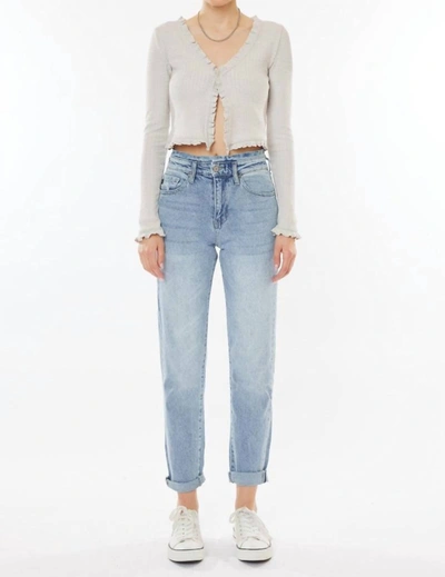 Shop Kancan Chantal Ultra High Rise Mom Jeans In Light Wash In Blue