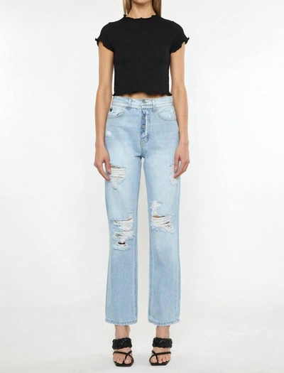 Shop Kancan Paula 90's Straight Fit Jeans In Light Wash In Blue