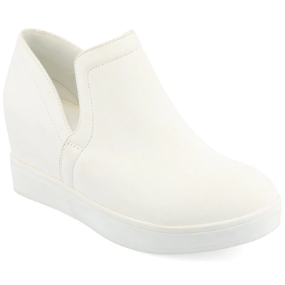 Shop Journee Collection Collection Women's Cardi Wide Width Sneaker Wedge In White