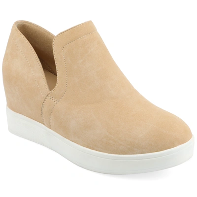 Journee Collection Collection Women's Cardi Wide Width Sneaker Wedge In Multi