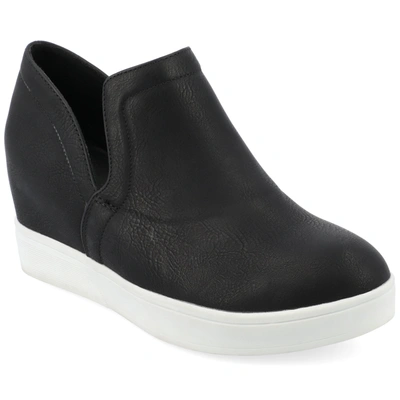 Shop Journee Collection Women's Cardi Wide Width Sneaker Wedge In Black