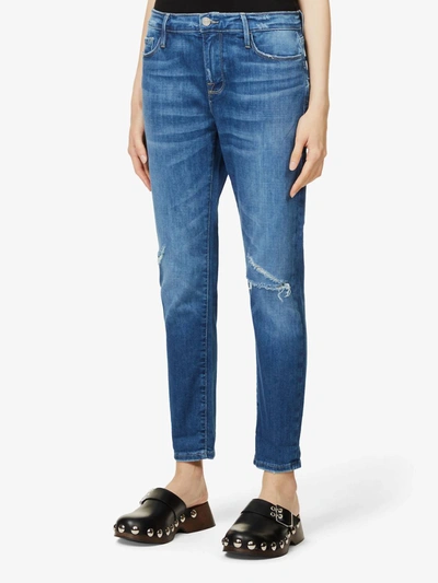 Shop Frame Le Garcon Mid Rise Jeans In Agecroft Destruct In Multi