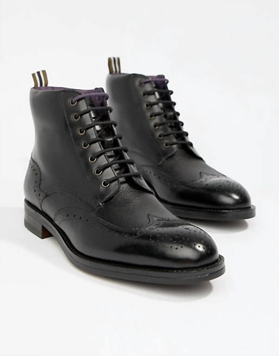 Shop Ted Baker Men's Twrens Brogue Boots In Black