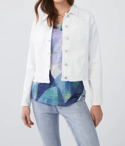 Shop Fdj Crop Shirt Jacket In White