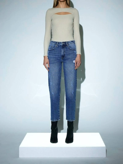 Shop Kancan Maleah Premier High Rise Slim Straight Jeans In Vintage Blue