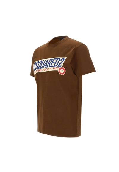 Shop Dsquared2 "cool Fit Tee" Cotton T-shirt In Brown