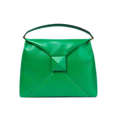 Shop Valentino One Stud Maxi Hobo Bag In Green