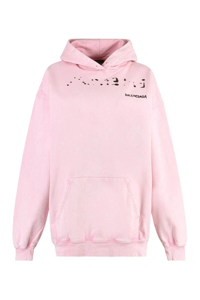 Shop Balenciaga Oversize Logo Print Sweatshirt In Pink