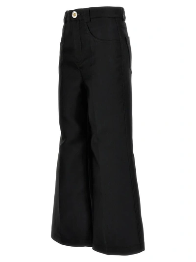 Giambattista Valli Cropped Silk Blend Pants In Black