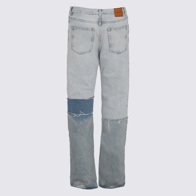 Shop Heron Preston Light Blue Cotton Jeans