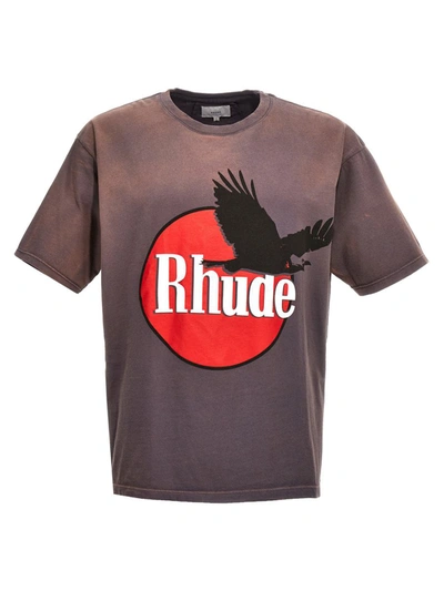 Shop Rhude 'eagle Logo' T-shirt In Brown