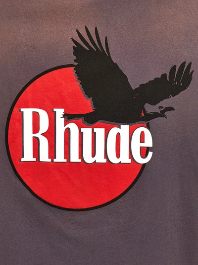 Shop Rhude 'eagle Logo' T-shirt In Brown