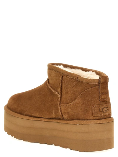 Shop Ugg 'classic Ultra Mini Platform' Ankle Boots In Brown