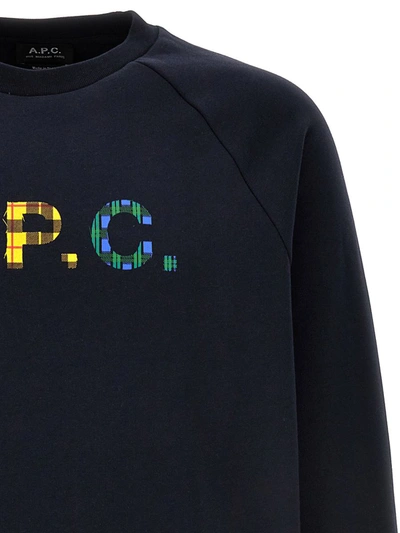 Shop Apc A.p.c. Logo Sweatshirt In Blue