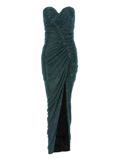 Shop Alexandre Vauthier All Over Rhinestone Dress In Light Blue