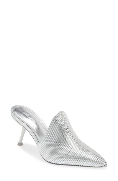 Shop Cult Gaia Mara Metallic Pointed Toe Mule In Bright Shiny Silver